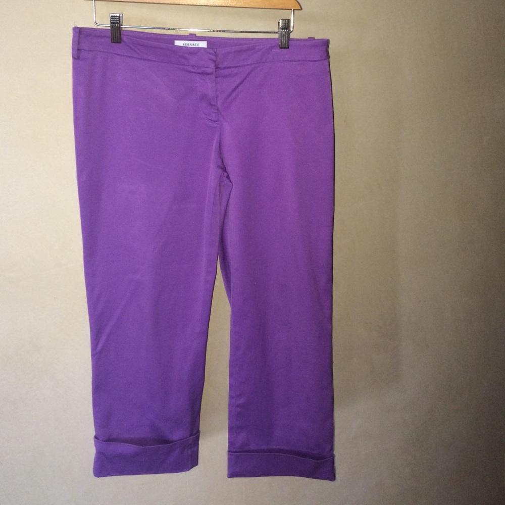 Versace purple crop pants size 10 or EU 44